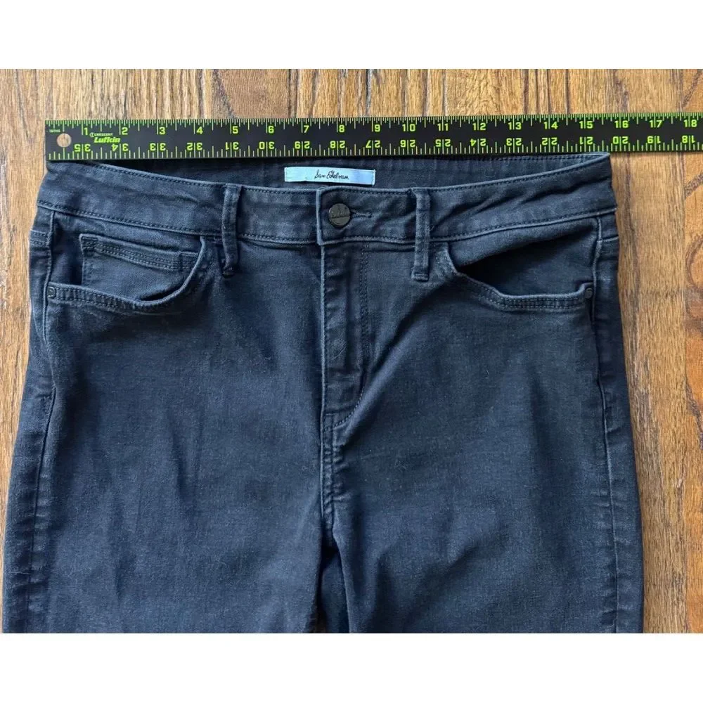 Sam Edelman Black Jeans Women Size 31 The Kitten Mid Rise Skinny Ankle Stretch‎